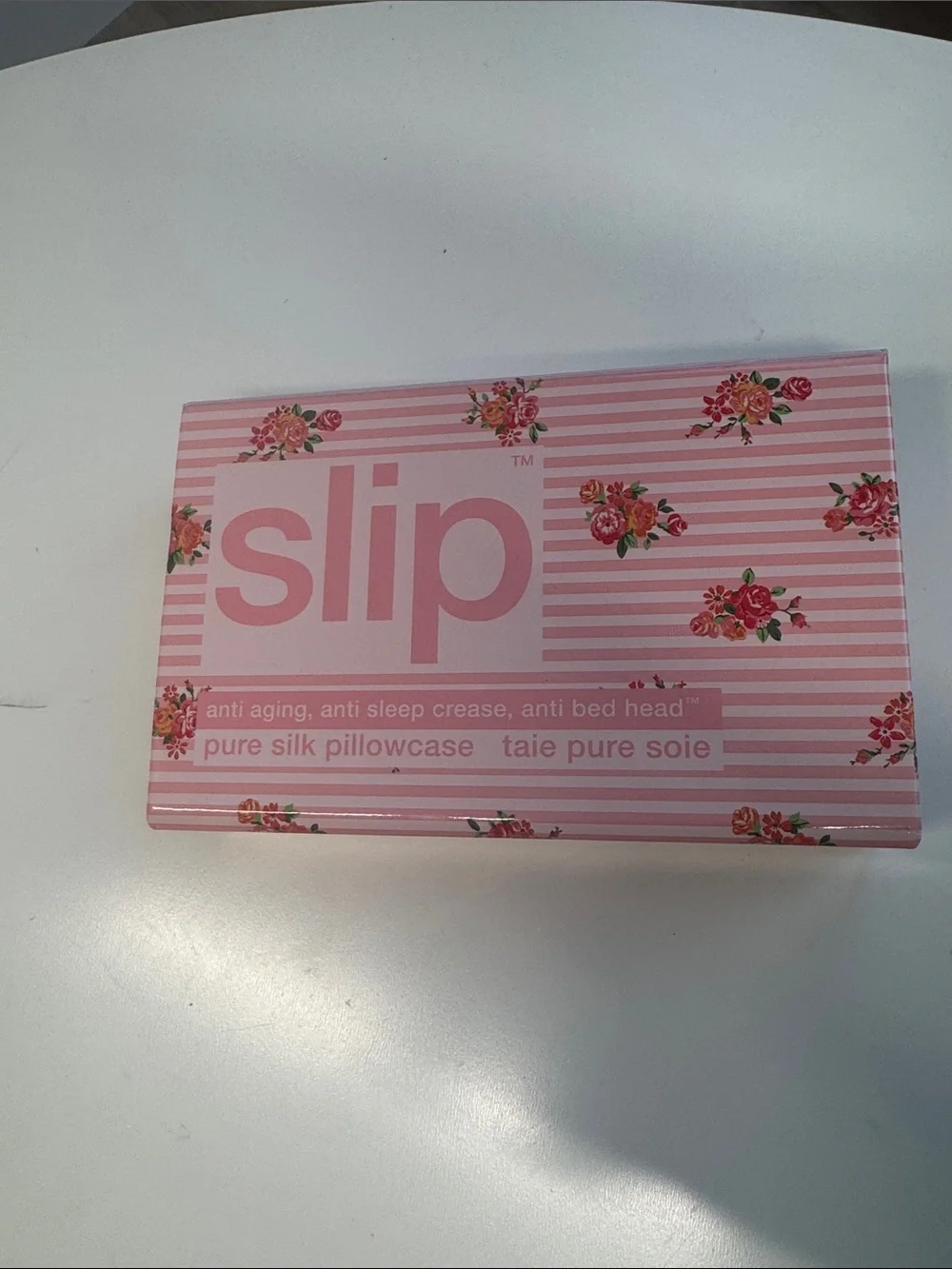 slip Pink Floral Silk Pillowcase Box 🆕